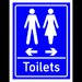 Sign Toilets Arrows Men Left  Women Right